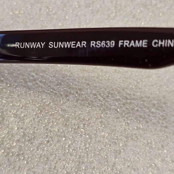 Cateye Runway Sunwear Sunglasses Cream Purple Lenses Retro Mod RS639 Khaki - Picture 7 of 14